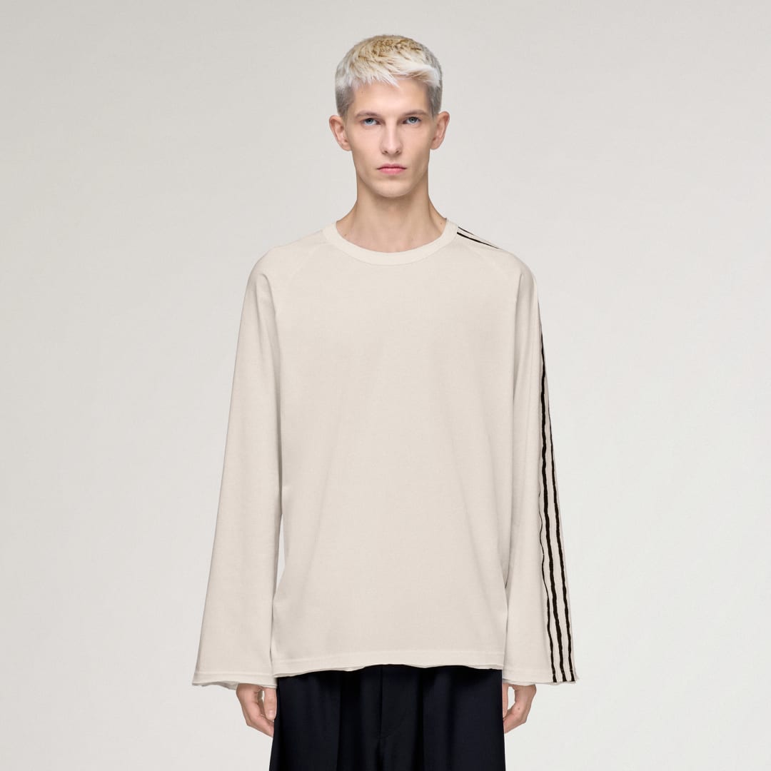 Y-3 RAW EDGE 3 STRIPES LÅNGÄRMAD T-SHIRT