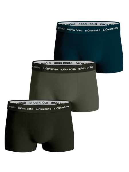 Björn Borg Cotton Stretch Trunk 3-pack Grön, L