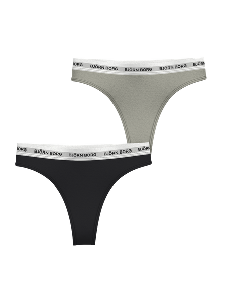 Björn Borg Core Logo Thong 2-pack Grön, L