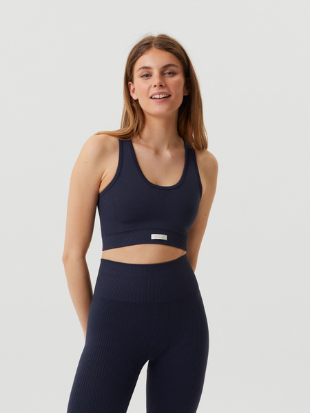 Björn Borg Studio Seamless Low Sports Bra Marinblå, M