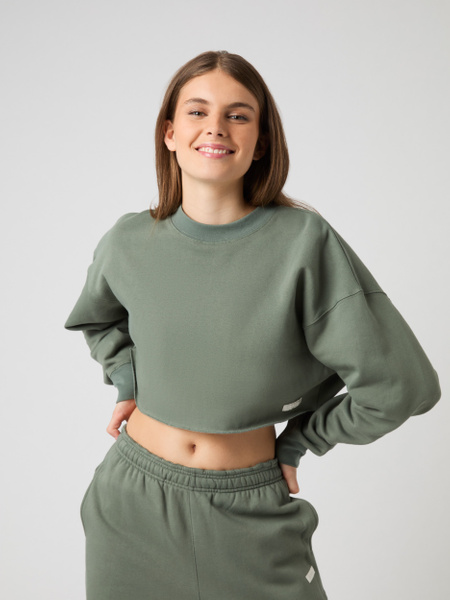 Björn Borg Studio Oversized Cropped Sweatshirt Grön, L