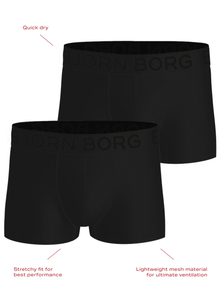 Björn Borg Sports Mesh Trunks 2-pack Svart, L