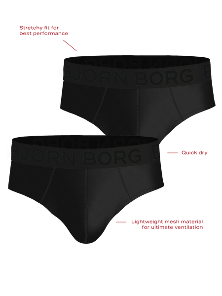 Björn Borg Sports Mesh Briefs 2-pack Svart, L
