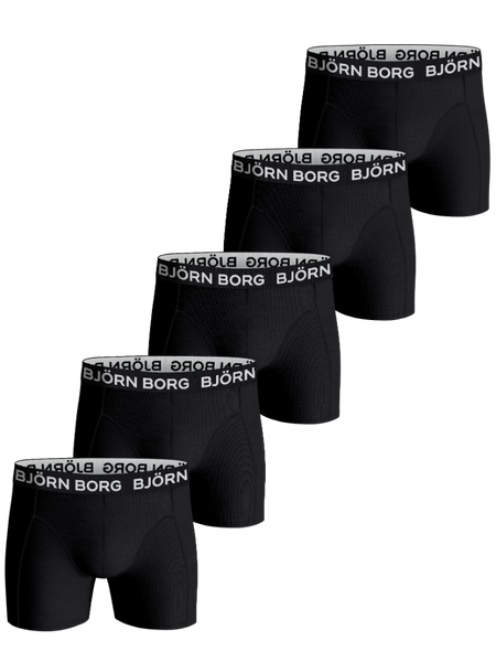 Björn Borg Cotton Stretch Boxers 5-pack Svart, 122-128