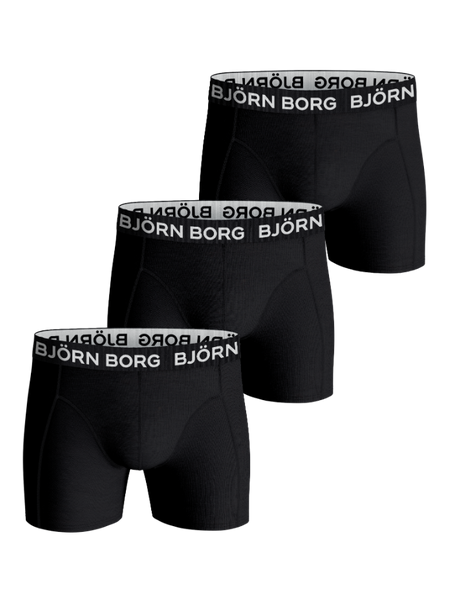 Björn Borg Cotton Stretch Boxers 3-pack Svart, 122-128