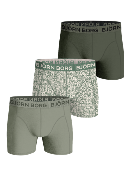 Björn Borg Cotton Stretch Boxers 3-pack Grön, L