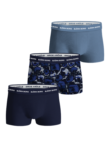 Björn Borg Cotton Stretch Trunks 3-pack Blå, L