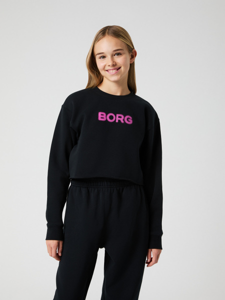 Björn Borg Borg Oversized Cropped Sweatshirt Svart, 170