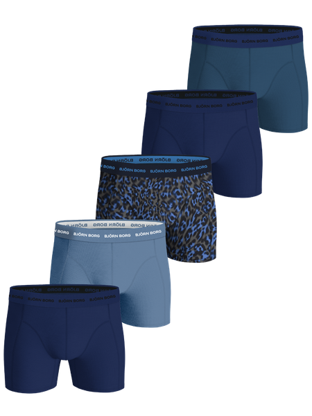 Björn Borg Cotton Stretch Boxers 5-pack Blå, L