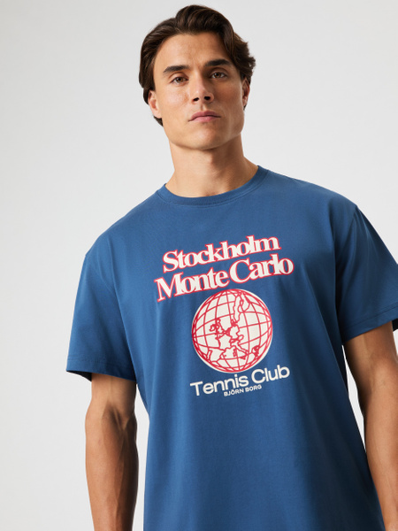 Björn Borg Borg Classic Print T-shirt Blå, L