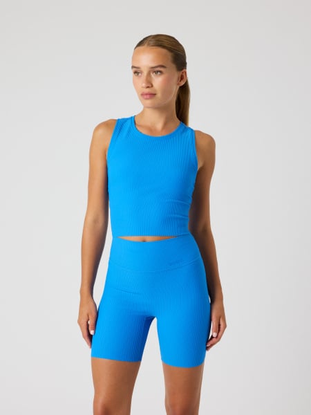 Björn Borg Studio Ribbed Cropped Tank Top Blå, L