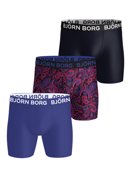 Björn Borg Sports Microfiber Boxers 3-pack Blå, L