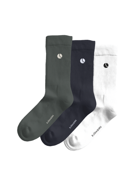 Björn Borg Core Crew Socks 3-pack Grön, 36-40