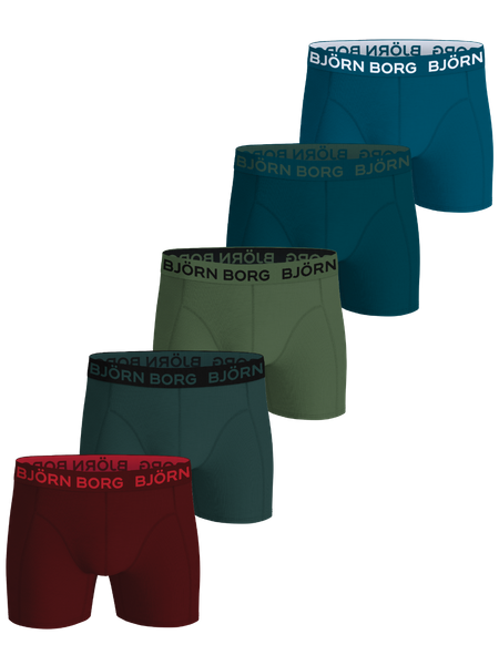 Björn Borg Cotton Stretch Boxers 5-pack Blå, 146-152