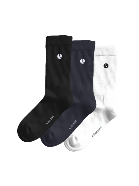 Björn Borg Classic Crew Socks 3-pack Svart, 36-40