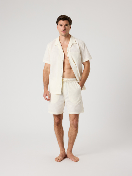 Björn Borg Borg Seersucker Resort Shirt Vit, L