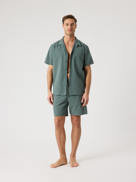Björn Borg Borg Seersucker Resort Shirt Grön, L