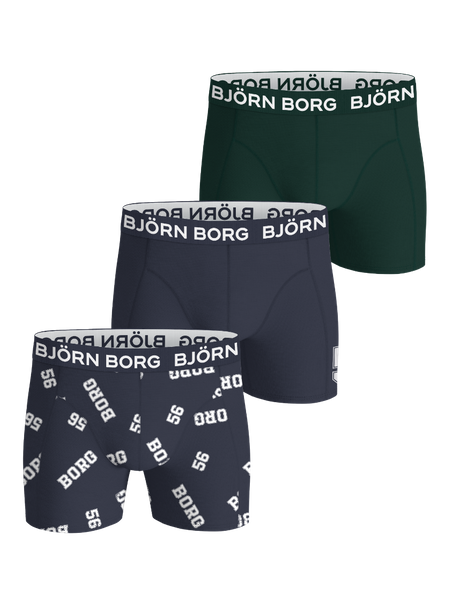 Björn Borg Cotton Stretch 56 Boxers 3-pack Grön, L