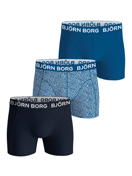 Björn Borg Cotton Stretch Boxers 3-pack Blå, 146-152