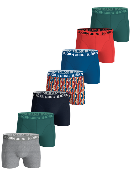 Björn Borg Cotton Stretch Boxers 7-pack Blå, 170