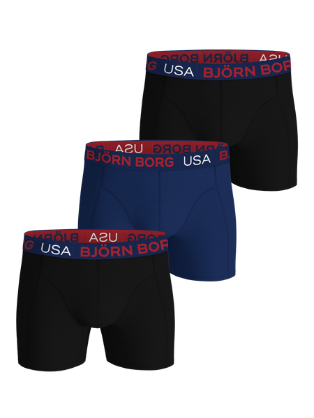 Björn Borg Cotton Stretch Boxers Usa 3-pack Svart, L
