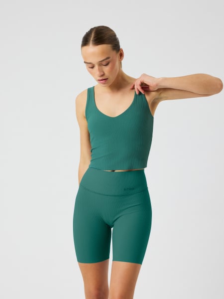 Björn Borg Studio Ribbed V-neck Top Grön, L