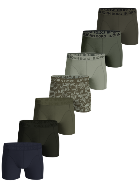 Björn Borg Cotton Stretch Boxers 7-pack Grön, L