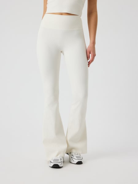 Björn Borg Studio Ribbed Flare Tights Tall Vit, L