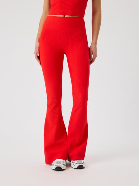 Björn Borg Studio Ribbed Flare Tights Tall Röd, L