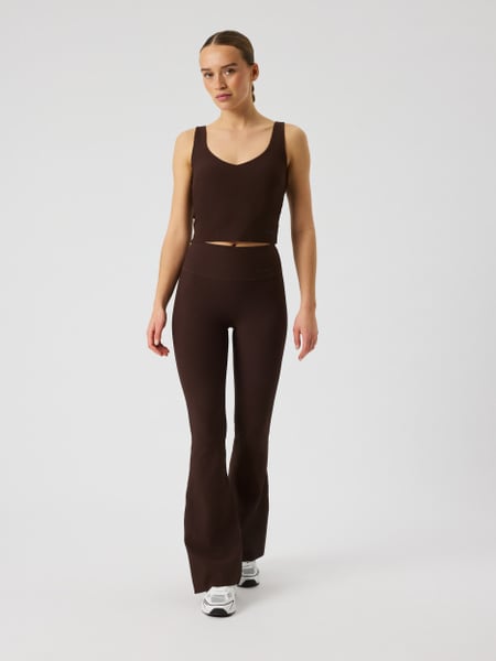 Björn Borg Studio Ribbed Flare Tights Tall Brun, L