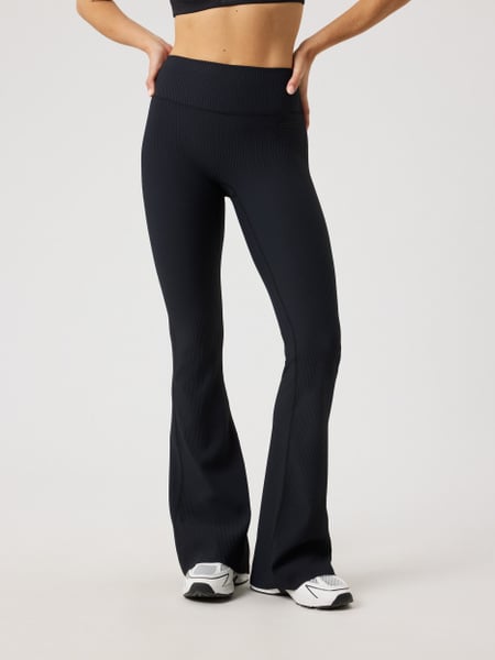 Björn Borg Studio Ribbed Flare Tights Tall Svart, L