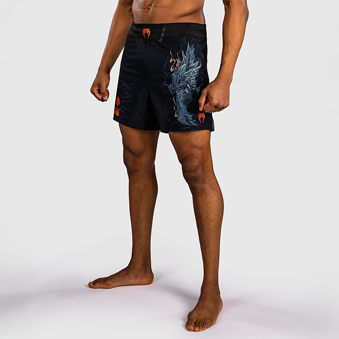 Venum Thunder Dragon Fightshorts Svart Grå Koppar