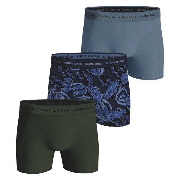Björn Borg Cotton Stretch Boxer 3-pack, M, Blue/Green