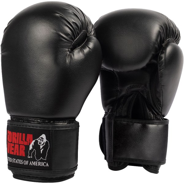 Gorilla Wear Mosby Boxing Gloves, 16 oz, Black